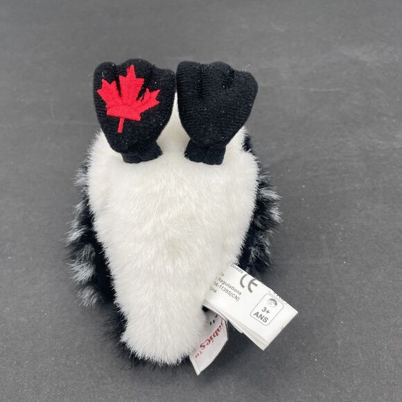 Maplefoot Babies Loon Bird Diver Plush Stuffed Toy Animal House Black White 6" - Picture 9 of 12